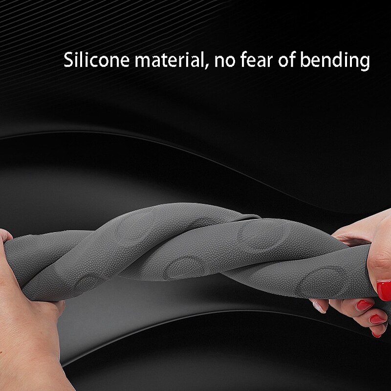 universell silikagel-rattdeksel til bil anti-skli sklisikkert slitesterk 38cm/15 tommers rattdeksel