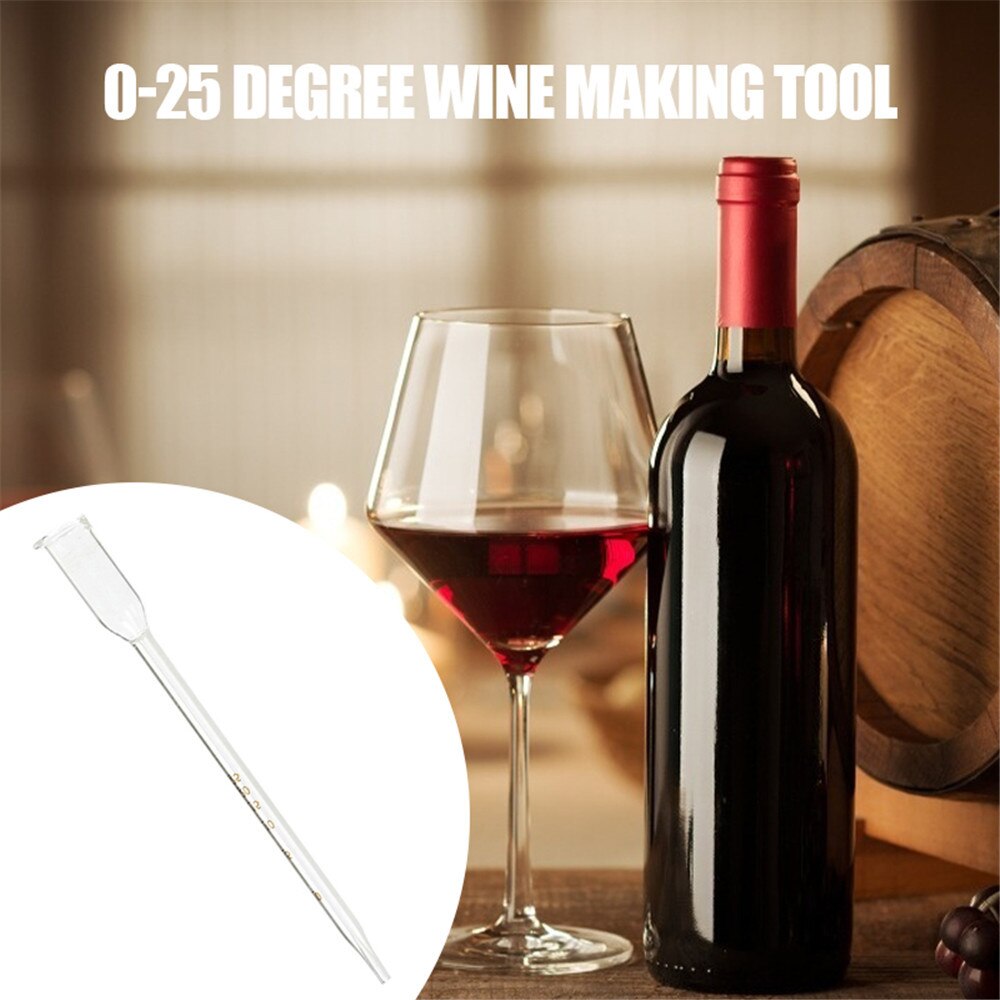 Glass Wine Alcohol Meter 0-25 Degrees Household Winemaking Measuring Alcohol Degree Tool Personal Winemaking Tools