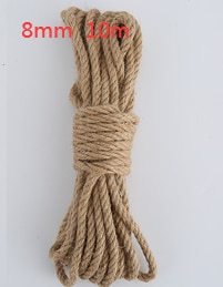 1 rollo de cuerda de cáñamo yute Natural de 25/50/100/200m, decoración del hogar, estilo Retro, cuerda decorativa para manualidades DIY, cuerda decorativa de 1-14mm de diámetro hecha a mano: Beige