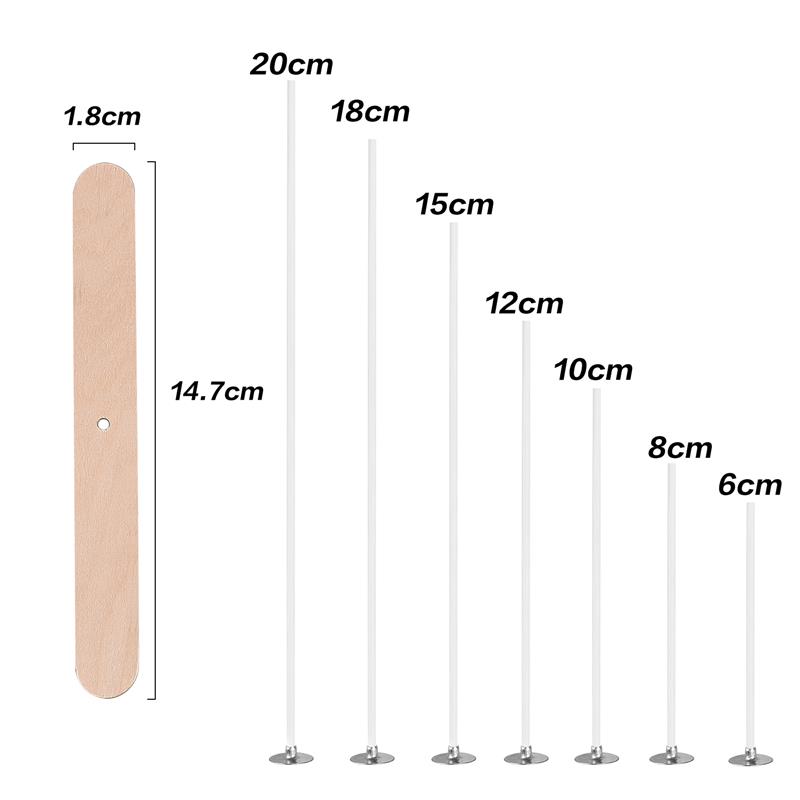 Mèche de bougie en fil de coton ciré de plusieurs tailles, 100 pièces/ensemble, mèche et support sans fumée, ensemble de fabrication de bougies, accessoires, support de mèches