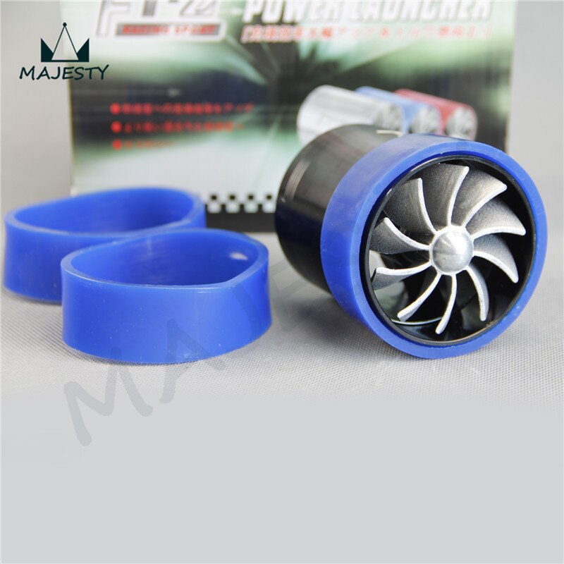 Universal Fit Turbo Fan Air Intake Fuel Saver Double Fan Turbonator Zwart