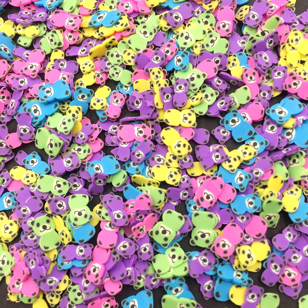 100G Polymeer Klei Beer Plakjes Klei Sprinkles Voor Ambachten Diy Nail Art Decoratie Materiaal Accessoires Telefoon Deco:5 Mm: colorful
