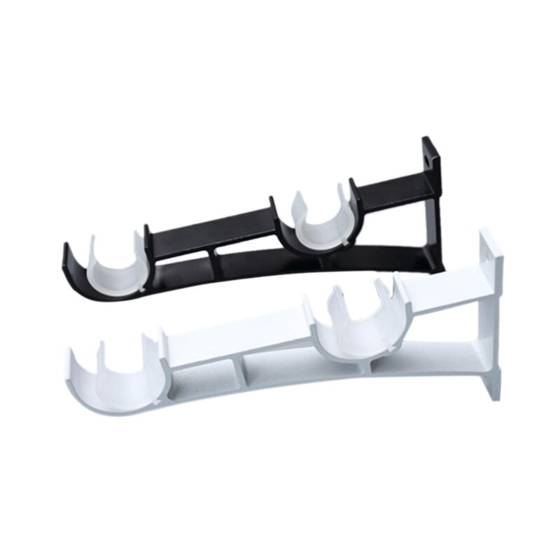 2 teile/satz Doppel Vorhang Stange Klammern Installation Haken Aufhänger Supporter Decke Montiert Fenster Hardware Halter Home Decor