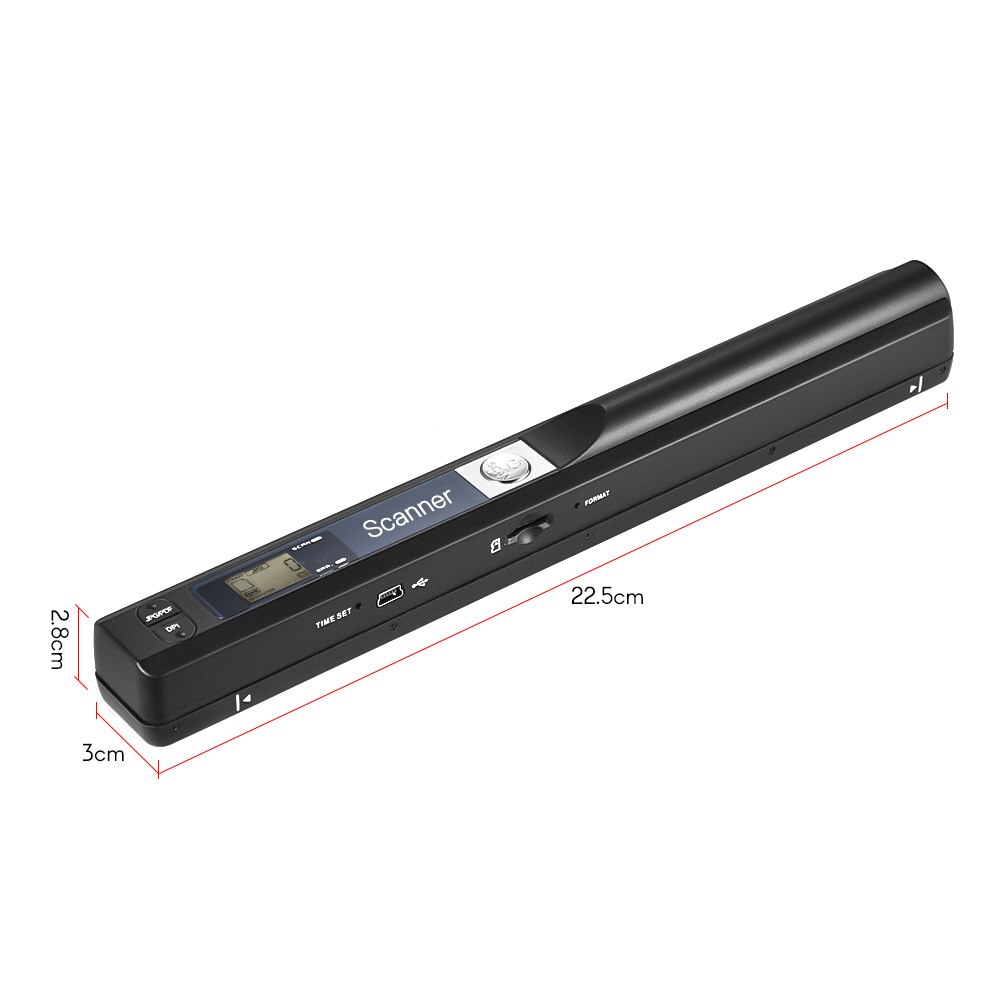 Portable Handheld Wand Wireless Scanner A4 Size 900DPI JPG/PDF Formate LCD Display with Protecting Bag for Business Document