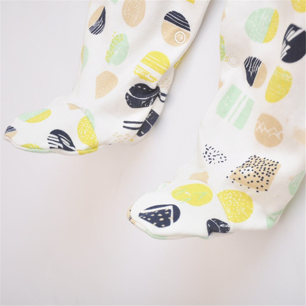 Pyjama à pieds bébé avec fermeture à bouton bébé fille/garçon tenues de pieds en coton pour 0-9 mois