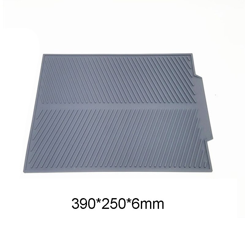 Drain Mat Kitchen Silicone Dish Drainer Tray Large Sink Drying Worktop Organizer Drying Mats for Dishes Tableware: Grey S