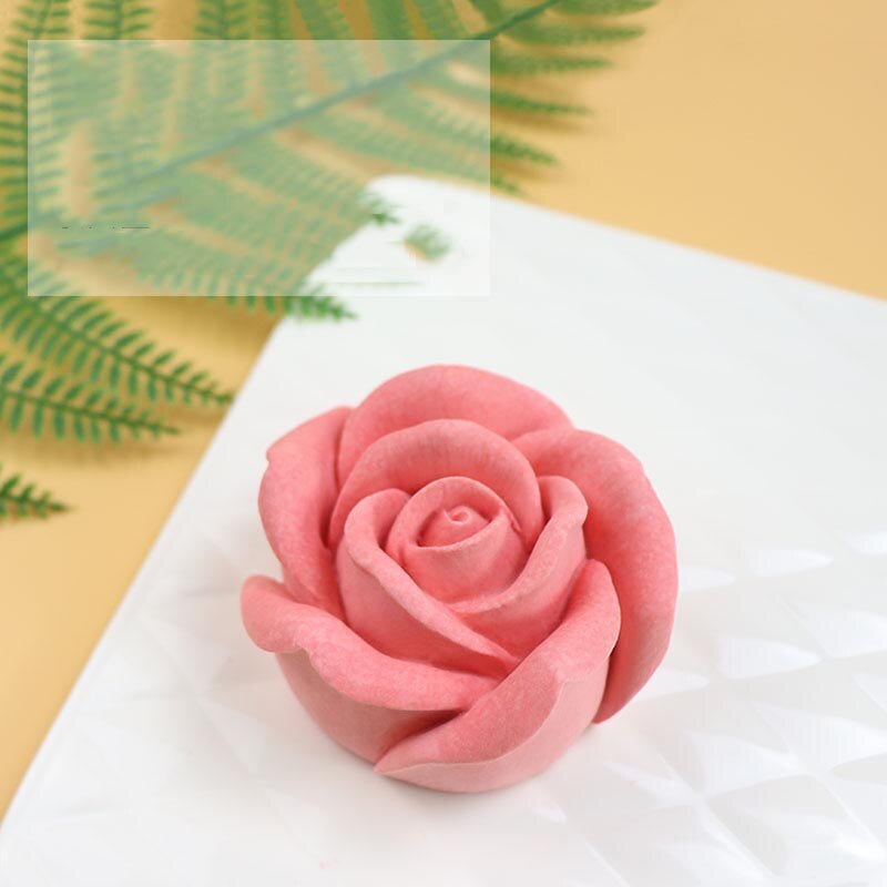 Moldes de silicona de yeso para hacer jabones artesanales, moldes de flores para pasteles, moldes de rosas de yeso: Verde claro