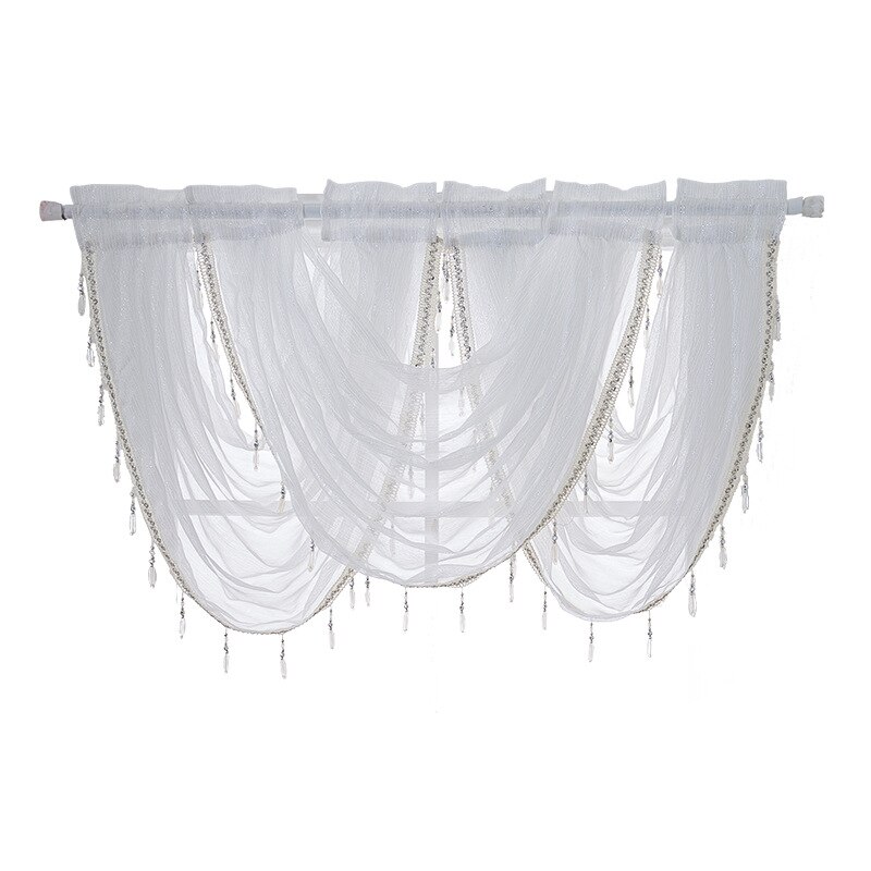 Curtain Finished Waterfall Curtain White Mesh Curtains Silver Screen Finished Curtain