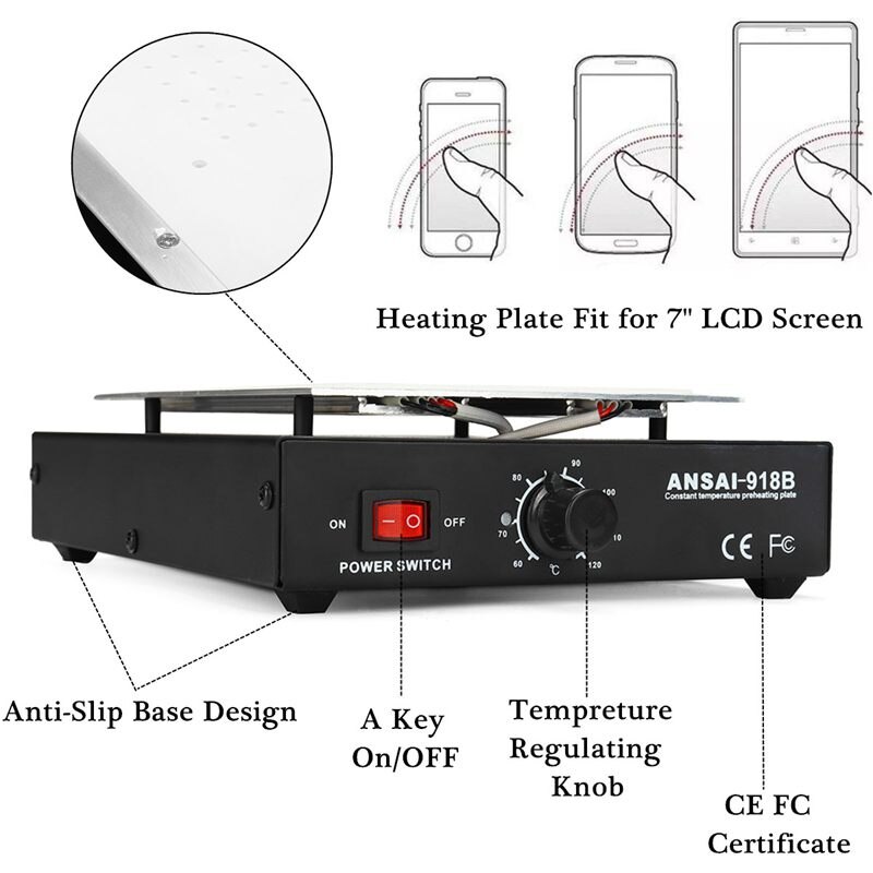 Eu Stecker Lcd Bildschirm Separator Heizung Plattform 220V Eu Platte Glas Entfernung Telefon Reparatur Maschine Auto Wärme Glatte Platte