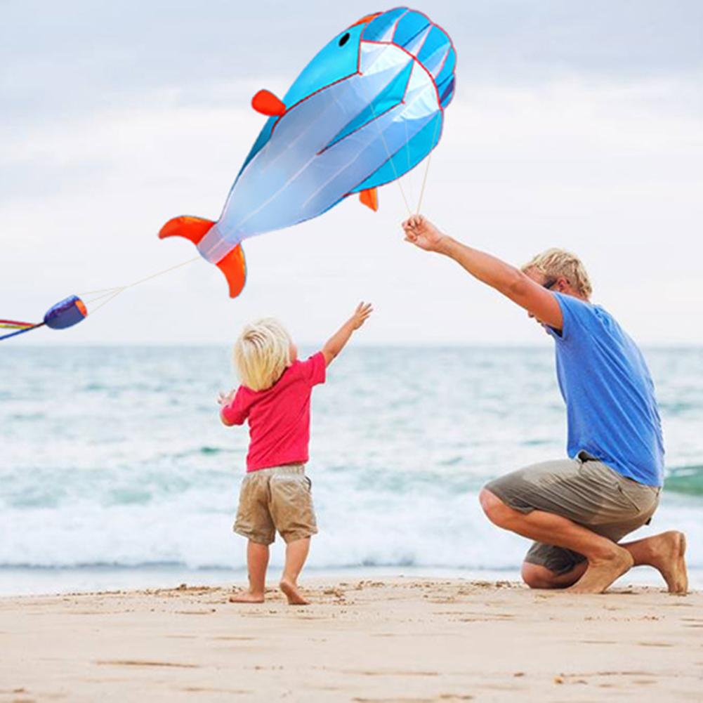 Outdoor Sport Enorme 3D Walvis Soft Frameless Flying Kite Met 30M Lijn Kinderen Kinderen Speelgoed Zachte Parafoil Giant Walvis Te Launch