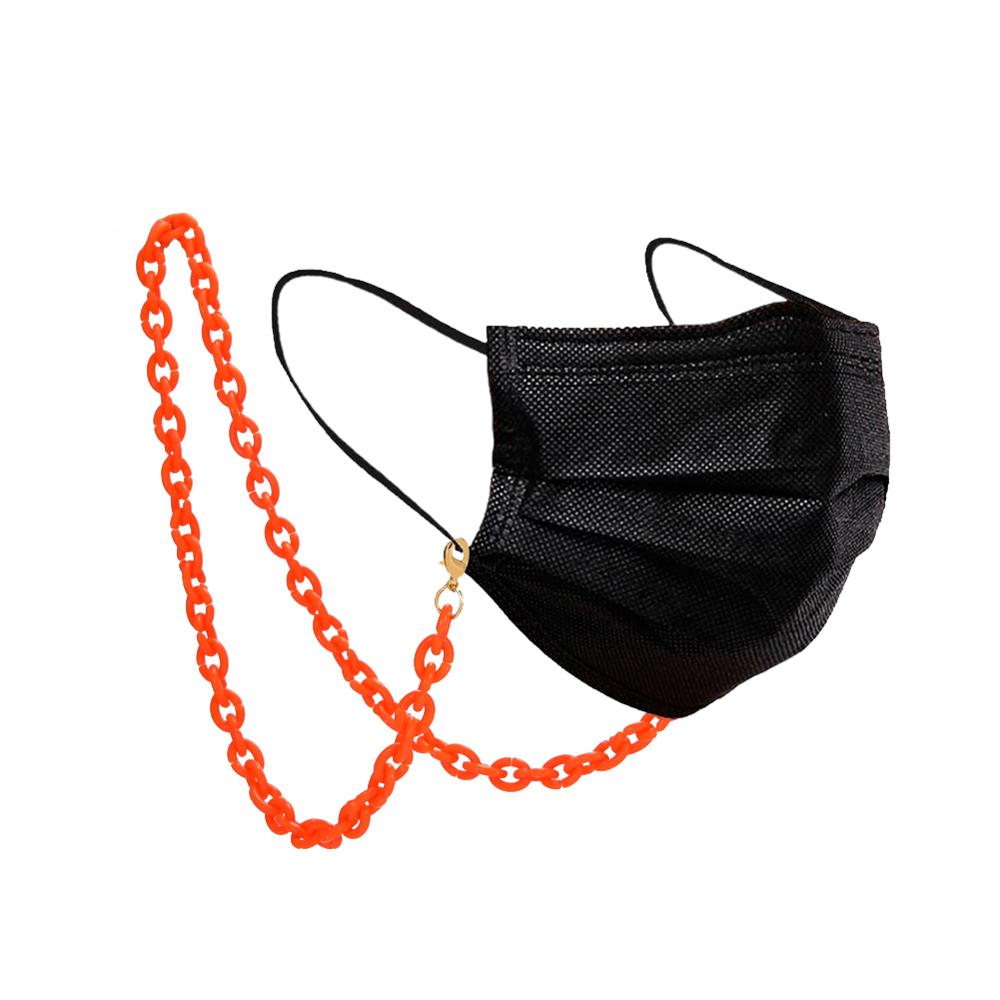 Teamer Cadena de soporte para mascarillas faciales para mujer, collar decorativo de que sujeta tu máscara alrededor de tu cuello, cadena de gafas acrílicas: orange