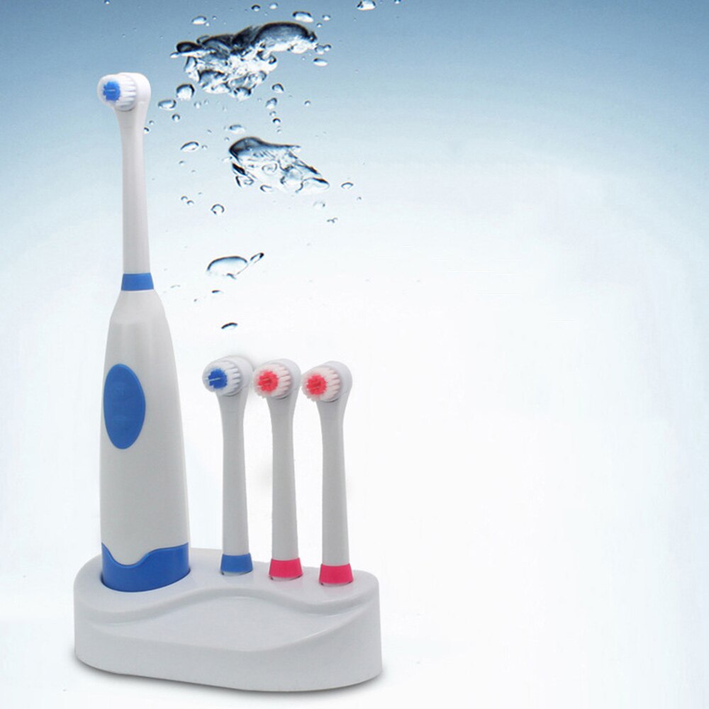Battery Operated Waterproof Soft Electric Toothbrushes with 4 Replace Brush Heads Oral Hygiene Health Care