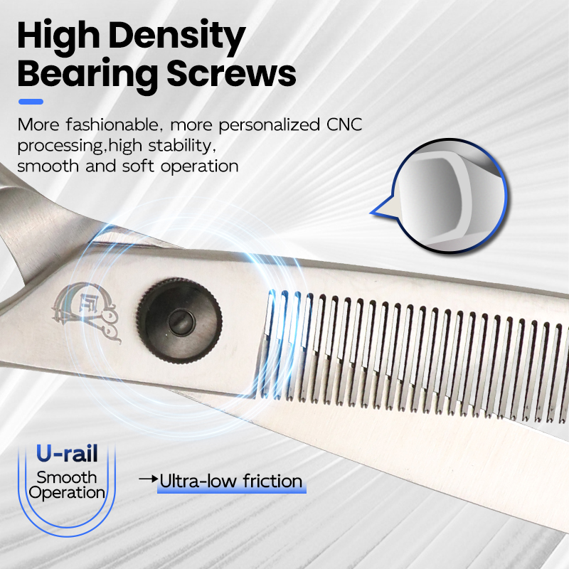 Kraankobaltstalen 7.5 & 8.0 Inch Honden Trimschaar Set Zwart Recht Gebogen Uitdunningsschaar Voor Honden Trimmer