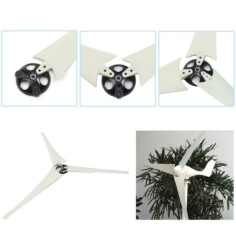 Aerogenerador de fibra de nailon de alta resistencia, accesorios para molino de viento, 550/600/650/750/800/900mm, color negro/blanco