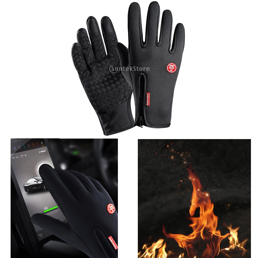 Guantes cálidos con dedos completos para invierno, guantes para pantalla táctil, para entrenamiento, pesca, caza