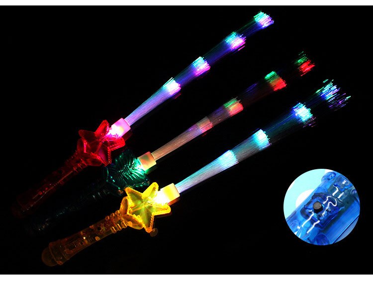 Blinkende / lysende / glød / ledet legetøj stick party optisk fiber stang lys stick jul / helloween / bryllupsfest jul xmas