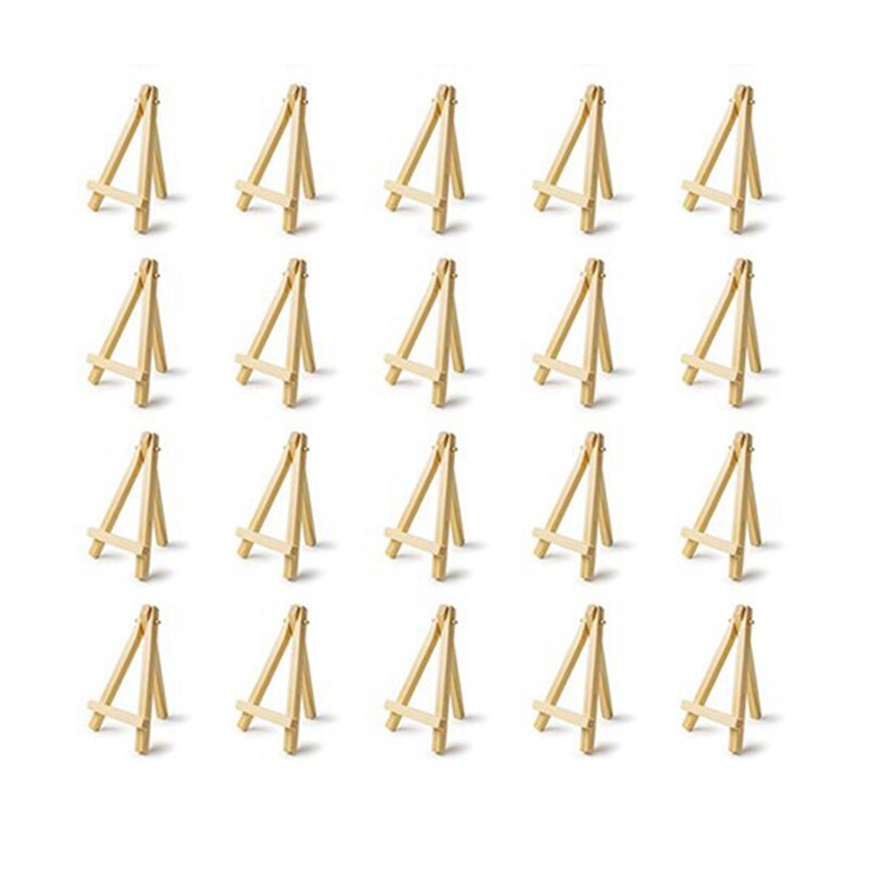 20 Pieces of Mini Wooden Display Easel Wooden Easel, Used for Painting Craft Small Acrylic Oil Project, 9X16mm: Default Title