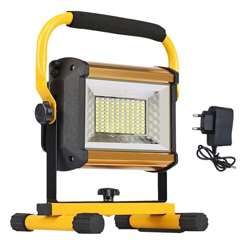 Rechargeable Spotlight Work Light Waterproof Outdoor Lighting 100W Construction Lamp Portable Floodlight with 18650 Battery: 100W without Battery