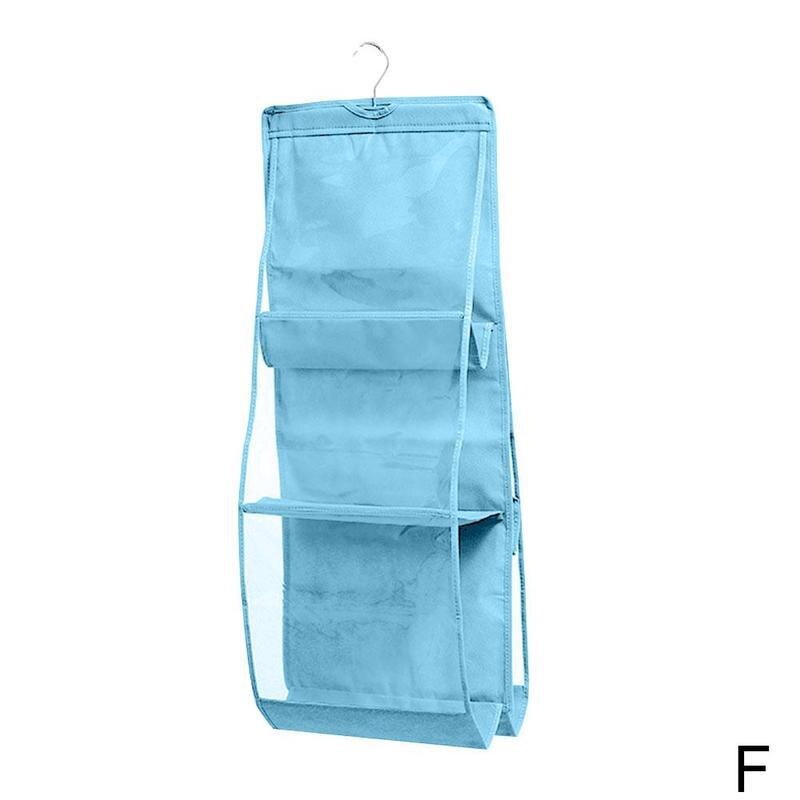Double-sided Six-layer Bag Hanging Bag For Wardrobe Closet Bag Non-woven Hanging Organizer Storage Handbag F1W8: F