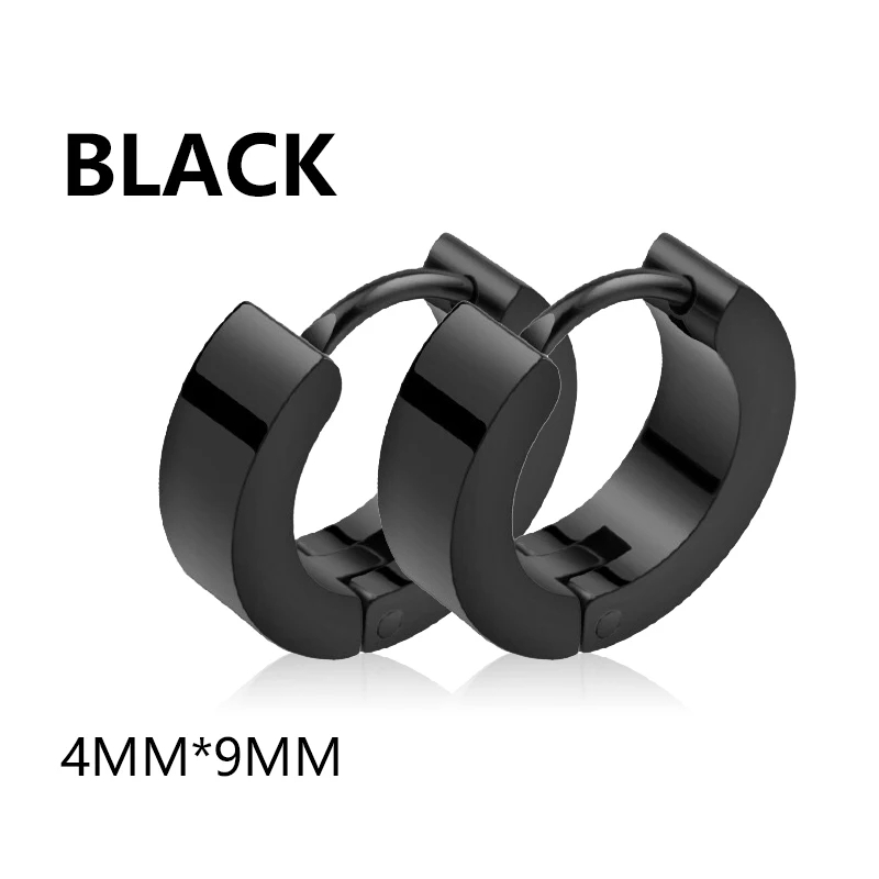 Pendientes Punk de acero inoxidable para hombre y mujer, aretes con tachuelas, estilo Hip Hop, gótico, 1 par: Pistola negra plateada