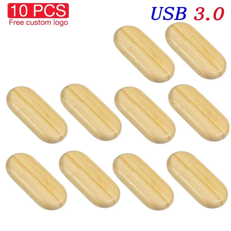 10PCS/Lot Wood USB 3.0 Flash Drive 64GB Pen usb 128GB Pen Drives U Disk 32GB Memory Stick Free LOGO Photography Wedding: Beige / 512GB