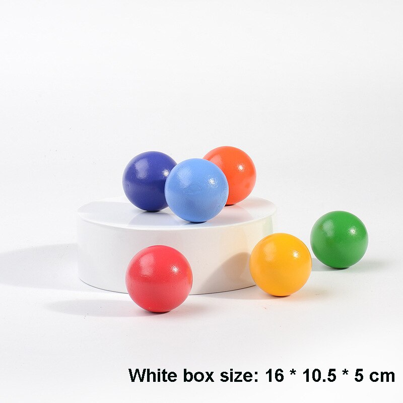 Wooden Colored Stone Jenga Children Stacking Toy Wood Natural Toddle Boy Toys Montessori Educational Toys Ideal for Girl: rainbow ball