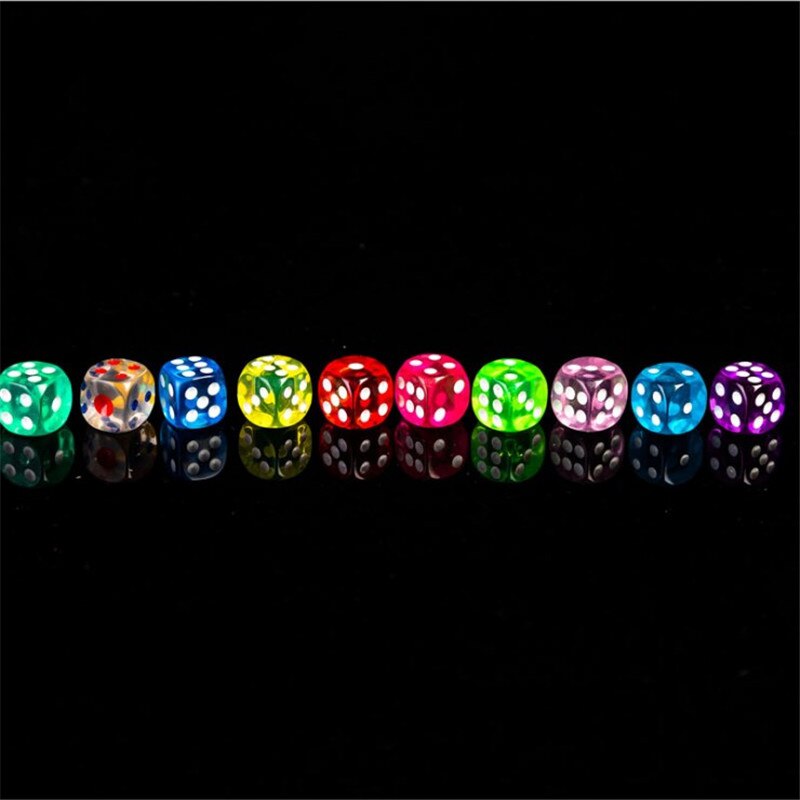 10 Uds. De seis lados 14mm cubo transparente esquina redonda Mesa portátil jugando juegos