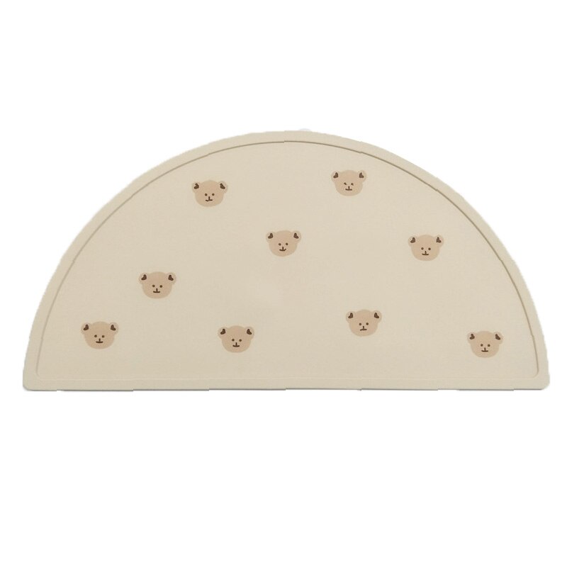 Juego de vajilla antideslizante para bebé, plato de silicona suave con ventosa, taza, baberos, cuchara y tenedor, sin BPA, 4/6/8 piezas platos platos para bebé: bear placemat