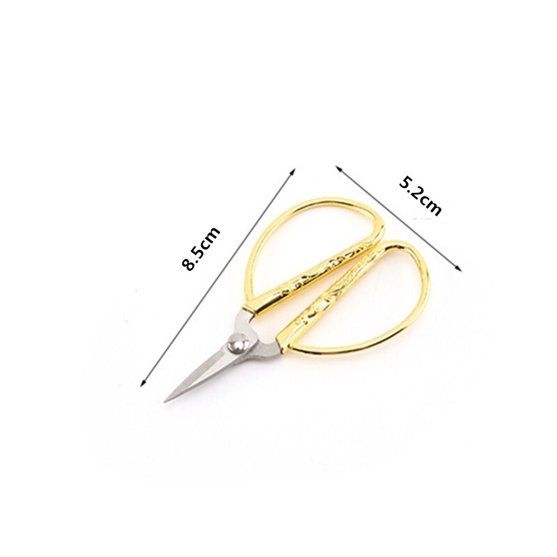 Sharp Stainless Steel Sewing Scissors for Fabric Golden Retro Craft Scissors DIY Sewing Tools Embroidery Scissors: 8cm