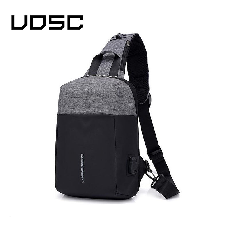 Uosc multifunctionele crossbody tassen heren usb oplaadbaar borsttas korte reis messengers borsttas waterafstotende schoudertas heren
