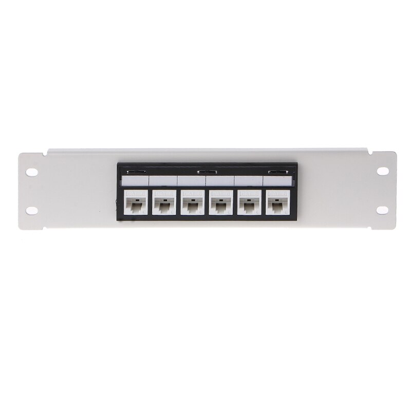 RJ45 CAT6 6 Poorten Patch Panel Frame Met RJ45 Keyston Module Jack Connector