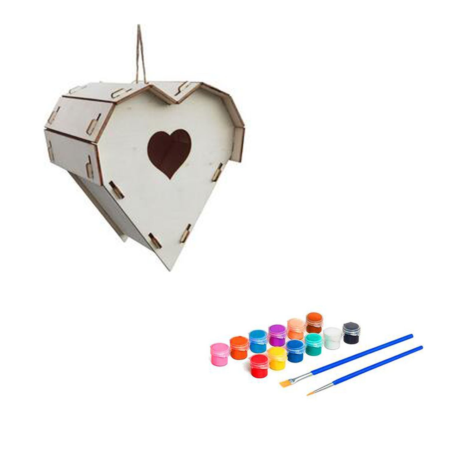 Wooden Home Decoration Diy Hand Painted Crafts Graffiti Bird House Set 30ml Bird House Diy Home Garden Pet Supplier: C