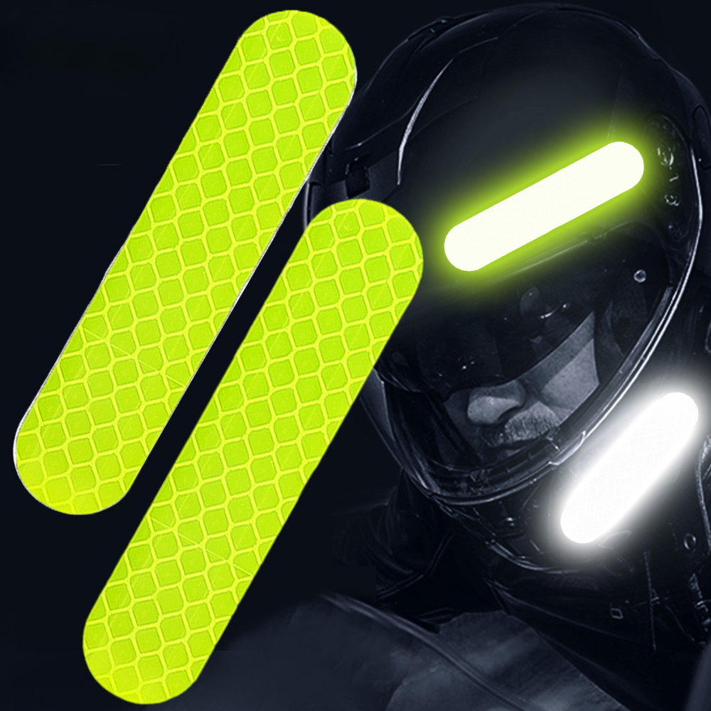 60/10 stücke Motorrad Helm Reflektierende Streifen Aufkleber Nacht Sicheres Fahren Warnband Allgemeine Fluoreszierende Auto Dekorative Aufkleber: XL / Weiß