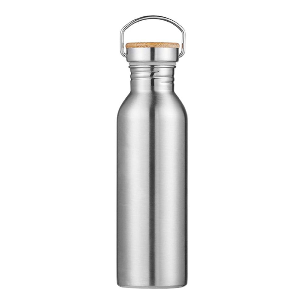 in Acciaio Inox Bottiglia di Acqua della Boccetta di vuoto a prova di Perdite A Parete Singola isolato Grande Capacità Bocca Larga Bottiglia di Acqua Calda E Fredda: 750ml Bamboo lid