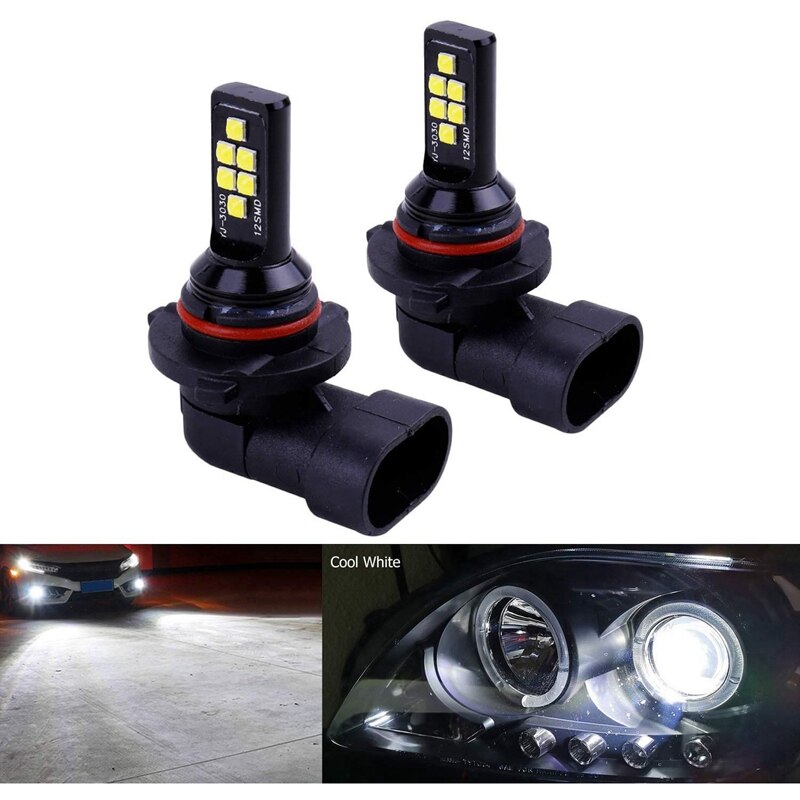 2X HB4 9006 LED Nebel Glühbirne Erweiterte 3030 SMD Tagfahrlicht DRL Lampe, Kühles Weiß 6000K