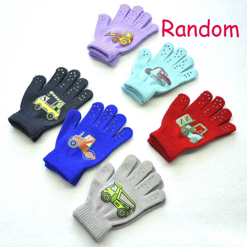 1 paire PVC anti-dérapant tricot gants enfants extérieur Camouflage Robot pelle dinosaure imprimer hiver mitaines Sport gants enfant: 16