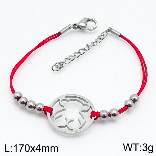 Red Rope Bracelet Bear Shape Bracelets Female Jewelry Accessories: 3