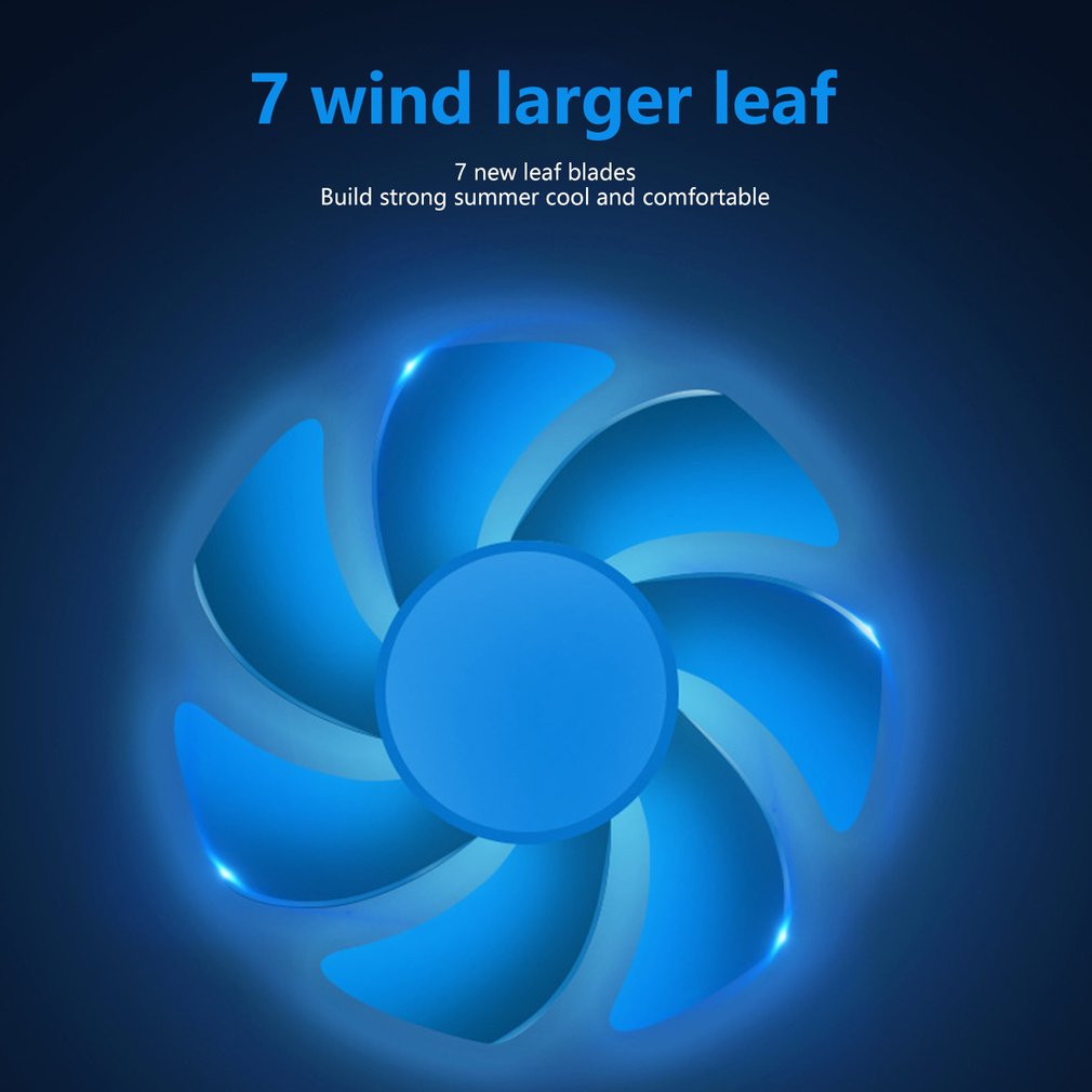 Car usb Fan 360 Degree Rotatable LED Lights USB Power Car Auto Powerful Cooling Air Fan For Car Air Vent Mounted