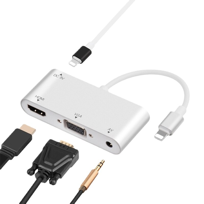 Mxhxm Voor Ipad/Iphone Naar Hdmi Vga Adapter Kabel Voor Iphone High-Definition Tv Projector Kabel