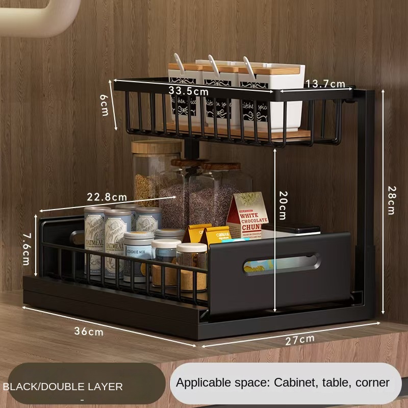 Étagère Support Micro-ondes Multifonction 52x26x60 Cm - Organisateur Cuisine Gain De Place, Polypropylène Robuste