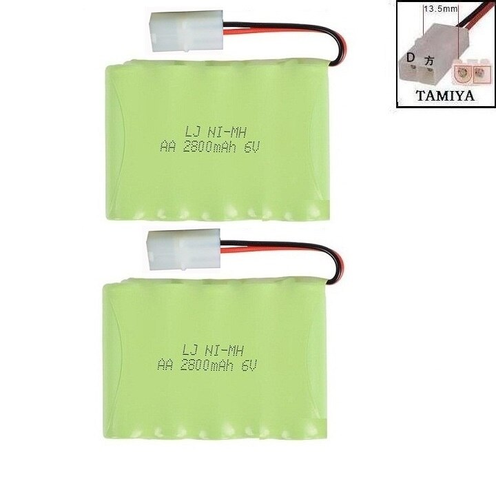 YUKALA 6V 2800mAh Ni-MH AA batterie avec chargeur pour camion RC/voiture RC/bateau RC/réservoir RC SM/JST/TAMIYA prise 6 v 2800 mah
