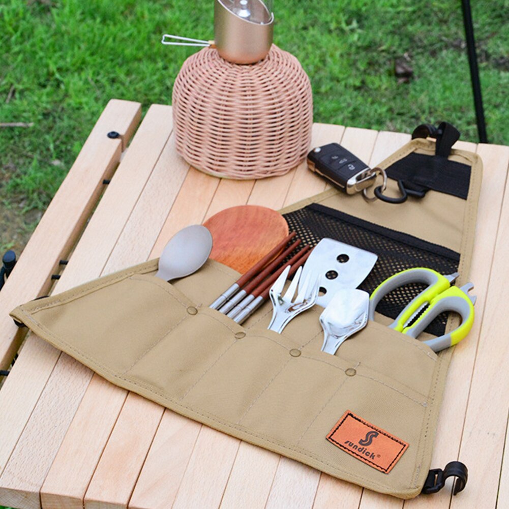 Sundick 900d oxford klut camping piknik servise oppbevaringspose bærbar grill bestikk arrangør utendørs hengende holder poser