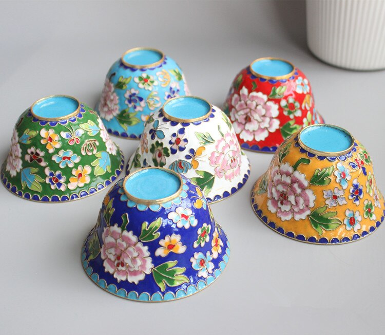 Chinese stijl oude Beijing craft cloisonne 4 inch water kom decoratie