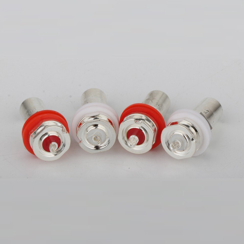 8 Stuks RS3006 Verzilverd Rca Phono Chassis Panel Mount Vrouwelijke Socket Adapter