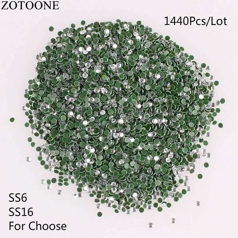 Zotoone 1440Pcs Crystal Rhinestone Applique Decoraties Bridal Crystal Trim Lijm Nail Art Flarback Steentjes Voor Kleding