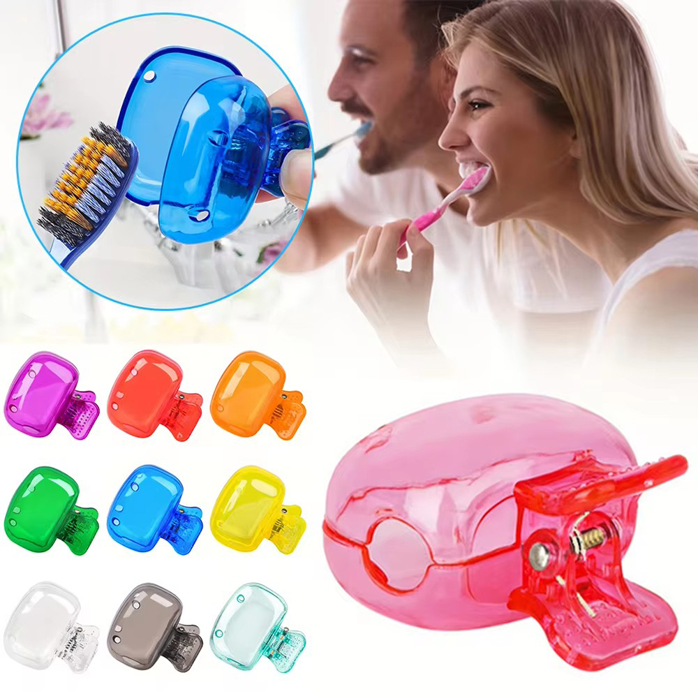 Fundas para cabezales de cepillo de dientes de viaje, tapa protectora para cepillo de dientes, funda protectora portátil con Clip de plástico para viajes en el hogar