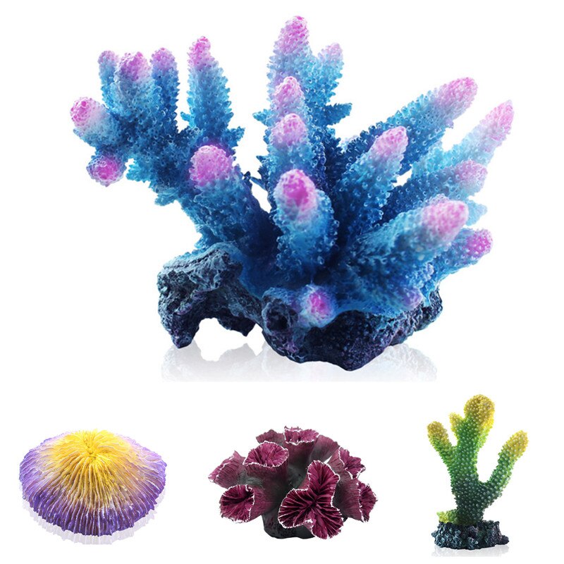 DW En Résine D'aquarium De Corail Artificiel Décoration Poisson Récif De Corail Pierre D'ornement Corail Fleur Décor Fond D'aquarium