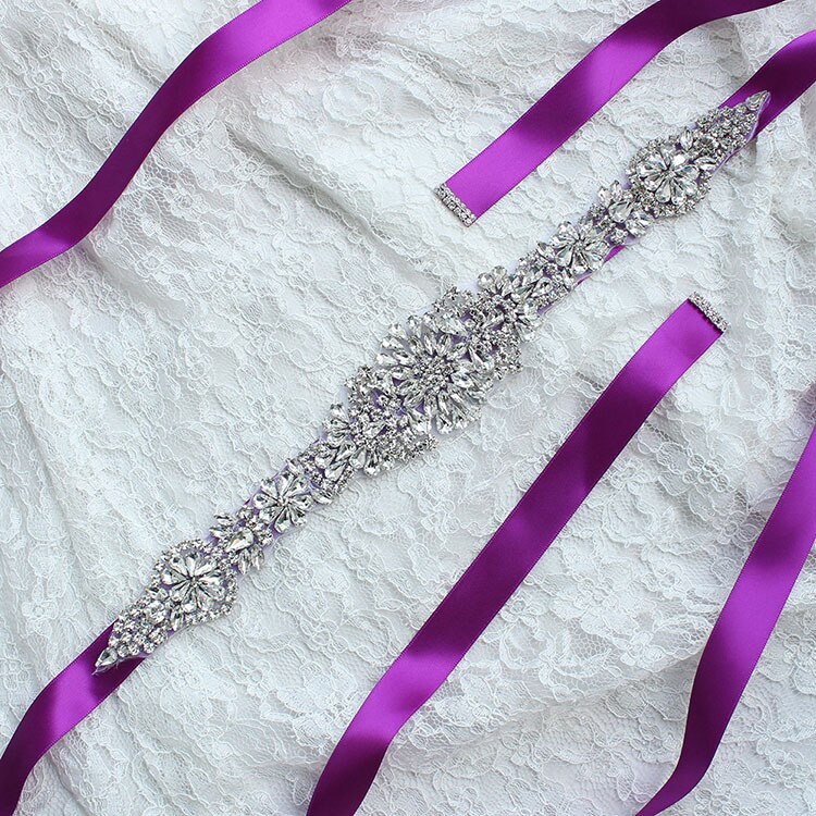 Stil rhinestone bryllup bånd bælte tilbehør brud brudepige brude sashes bælter til brudekjole på lager