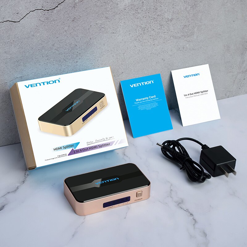 Vention HDMI Splitter 1x4 / 1x2 - 4K HDMI Switcher - 1 Input 4 Output - For PS4/3, Xbox, HDTV