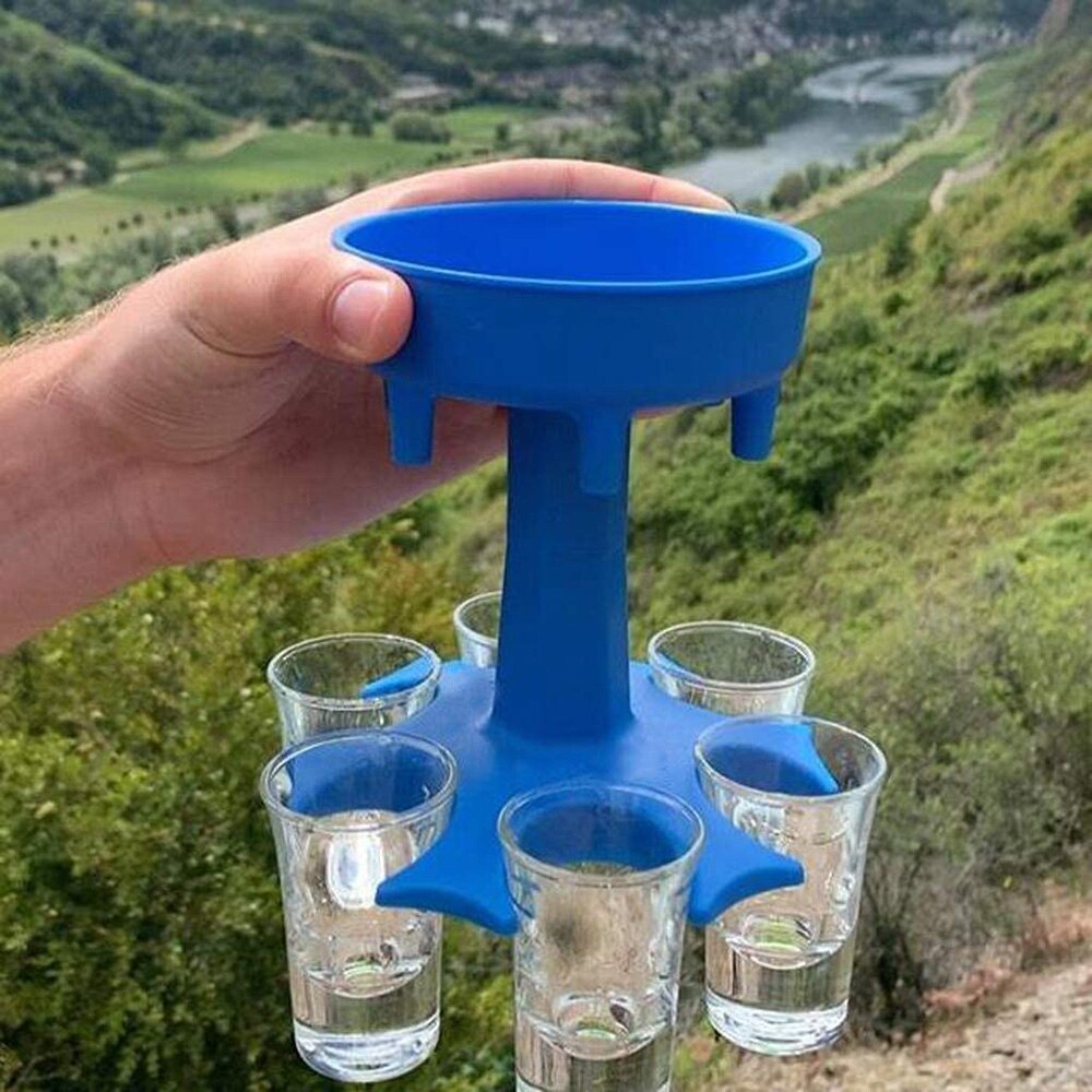 6 Shot Glass Dispenser Holder Shot Buddy Wine Cocktail Fast Fill Tool Cooler Beer Beverage Drink Dispenser Party Bar Accessories